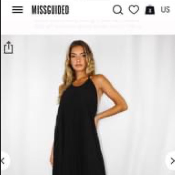 Missguided Black Halter Neck Dress - Picture 2 of 4